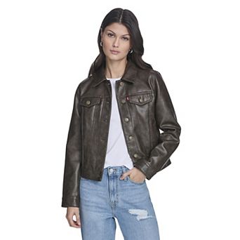 Women's Levi's® Faux Leather Trucker Jacket
