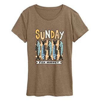 Women's Sunday Fish Market Graphic Tee