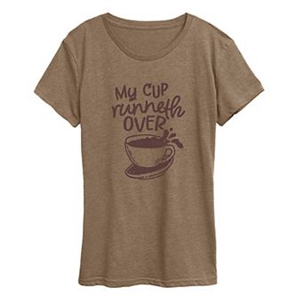 Women's Coffee "My Cup Runneth Over" Graphic Tee