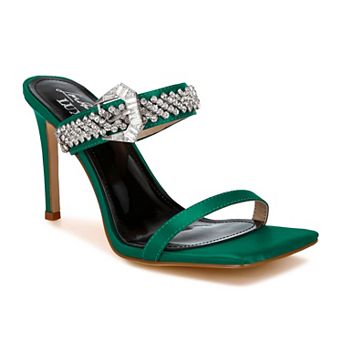 London Rag Vitrlne Diamante Women's Slip-On Heeled Sandals