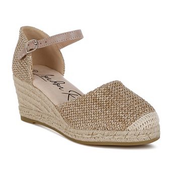 London Rag Ozaya Women's Espadrille Wedge Heels With Pin Buckle