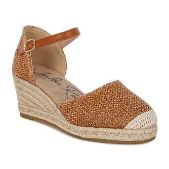 London Rag Ozaya Women's Espadrille Wedge Heels With Pin Buckle