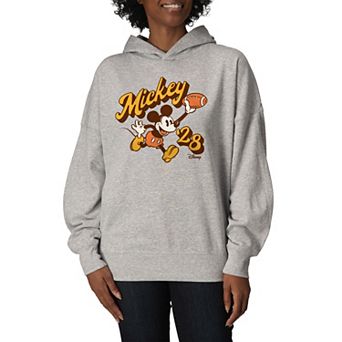 Women's Disney's Mickey Mouse Football Vintage Oversized Fleece Hoodie Sweatshirt