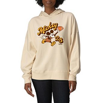 Women's Disney's Mickey Mouse Football Vintage Oversized Fleece Hoodie Sweatshirt