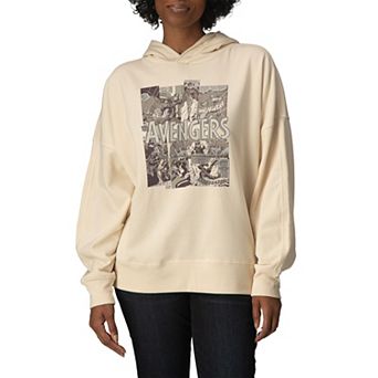 Women's Marvel The Avengers Vintage Comic Panels Oversized Fleece Hoodie Sweatshirt