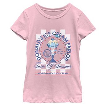 Girls 6-16 Disney's Donald Duck Ice Cream Parlor Graphic Tee