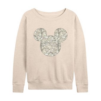 Women's Disney's Mickey Mouse Camo French Terry Long Sleeve Tee