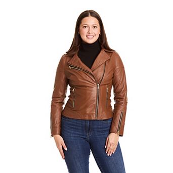 Women's Just Tanned Lamb Biker Jacket