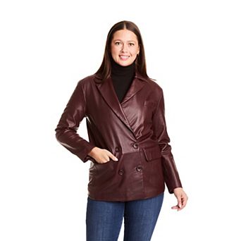 Women's Just Tanned Lamb Double Breasted Blazer
