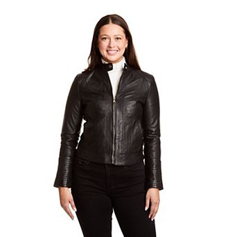 Women's Just Tanned Lamb Zip Front Crop Jacket