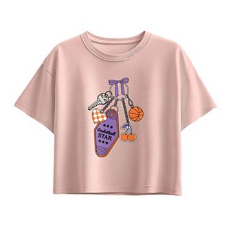 Girls 7-16 Basketball Star Charm Boxy Tee