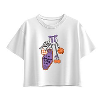 Girls 7-16 Basketball Star Charm Boxy Tee