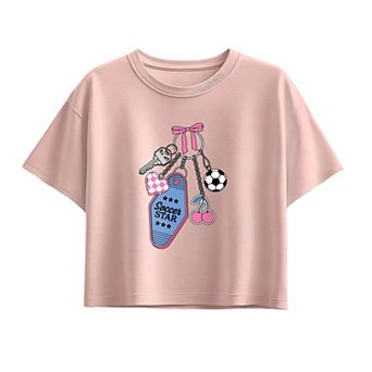 Girls 7-16 Soccer Star Charm Boxy Tee