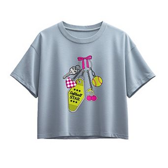 Girls 7-16 Softball Star Charm Boxy Tee