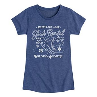 Girls 7-16 Snowflake Lake Skate Rental Winter Graphic Tee