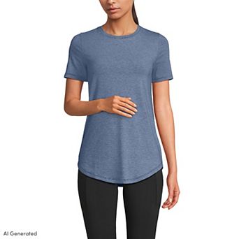 Women's Lands' End Short Sleeve Cooling Performance Crewneck T-Shirt