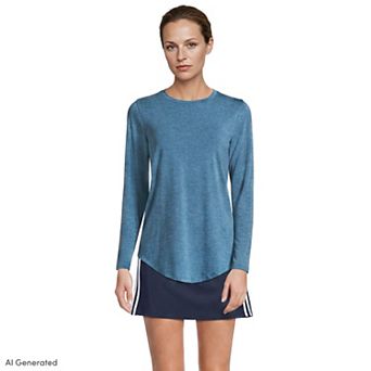 Women's Lands' End Long Sleeve Cooling Performance Tunic Tee