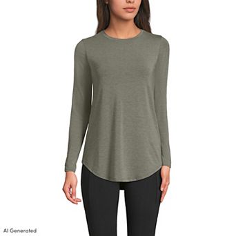 Women's Lands' End Long Sleeve Cooling Performance Tunic Tee