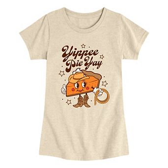 Girls 7-16 "Yippee Pie Yay” Pumpkin Pie Cowgirl Graphic Tee