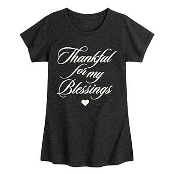 Girls 7-16 "Thankful For My Blessings" Thanksgiving Graphic Tee