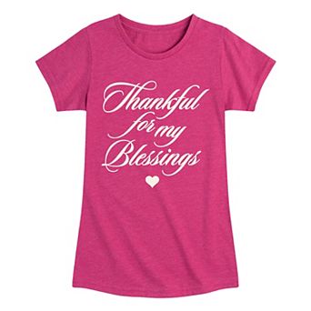 Girls 7-16 "Thankful For My Blessings" Thanksgiving Graphic Tee