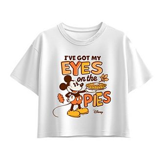 Girls 7-16 Disney's Mickey Mouse "I've Got My Eyes on the Pies" Boxy Tee