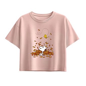 Girls 7-16 Peanuts Snoopy & Woodstock Boxy Tee