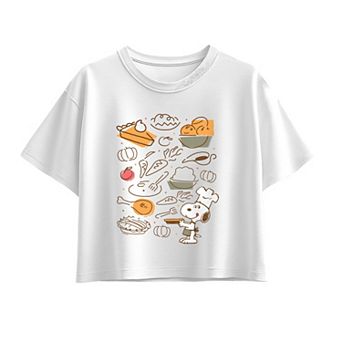 Girls 7-16 Peanuts Snoopy Thanksgiving Boxy Tee