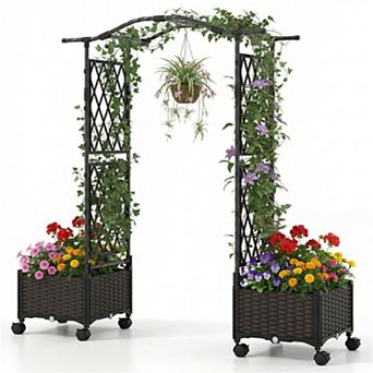 5 FT Self-Watering Vertical Raised Garden Bed with Trellis & Lockable Wheels — for Patio, Balcony