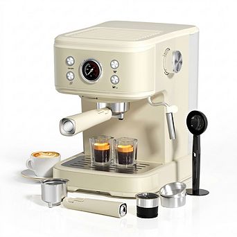 20Bar Espresso Machine - 2-in-1 Coffee Maker with Milk Frother for Latte