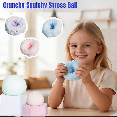 3 Pack Crunchy Squishy Stress Ball With Beads Toys