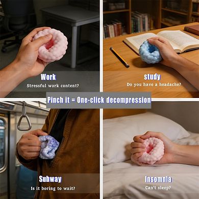 3 Pack Crunchy Squishy Stress Ball With Beads Toys