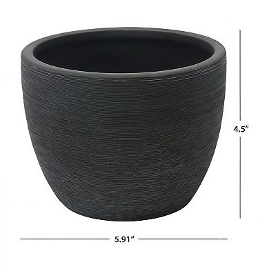 Textured Matte Ceramic Planter Pots, 4-Piece Set