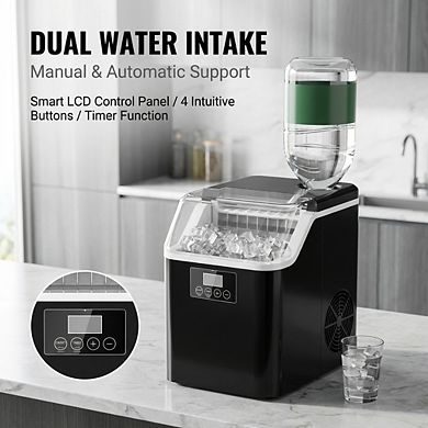 Clear Cube Ice Maker Machine - Automatic Countertop Ice Machine for Home Bar