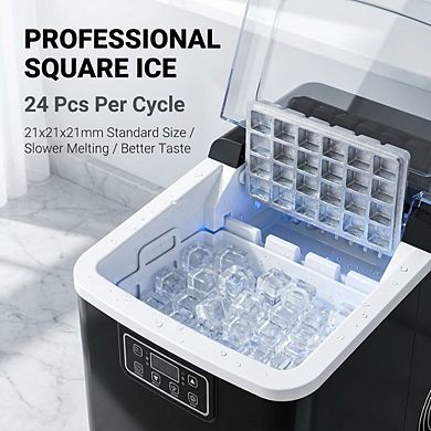 Clear Cube Ice Maker Machine - Automatic Countertop Ice Machine for Home Bar