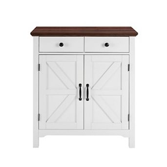 Farmhouse Buffet Cabinet with Barn Doors and Adjustable Shelf