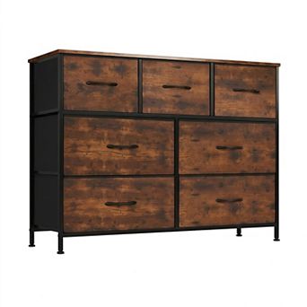 7-Drawer Bedroom Dresser with Metal Frame Storage Organizer