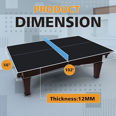 8.5ft Mid Size Ping Pong Conversion Top Foldable Table Tennis Table Top for Indoor Games