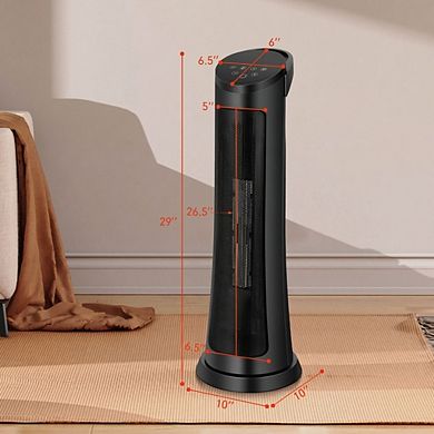 1500W PTC Ceramic Space Heater 29 Inch Oscillating Tower Heater with Remote for Bedroom