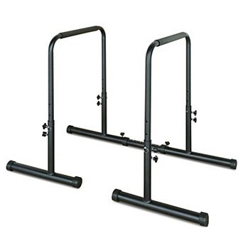 Heavy Duty 31 Inch Power Tower Dip Station Adjustable Pull Up Bar Stand Home Gym