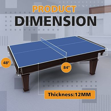 Mid Size Ping Pong Conversion Top Foldable Table Tennis Table Top 7x4ft For Indoor Games