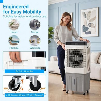 Evaporative Air Cooler 2100 CFM Swamp Cooler 43 Inch Home Commercial
