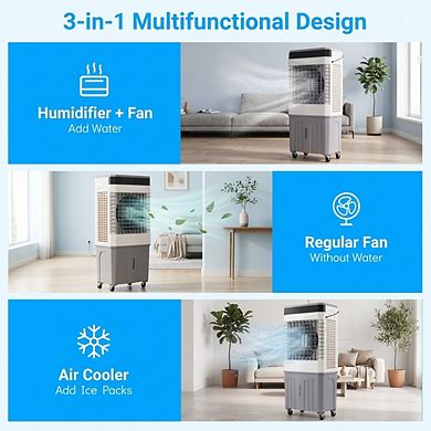 Evaporative Air Cooler 2100 CFM Swamp Cooler 43 Inch Home Commercial