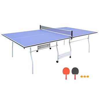 9Ft Foldable Indoor Ping Pong Table Tennis Set With Net For Home