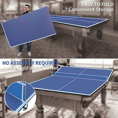 Pro Ping Pong Conversion Top 9ft Foldable Portable Table Tennis Board For Indoor Games