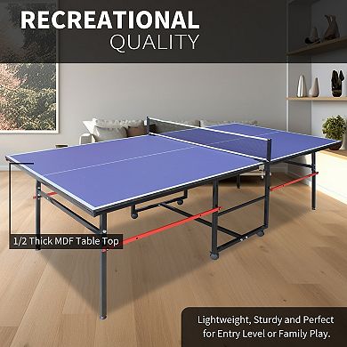 96x48x30 Inch Mid Size Foldable Ping Pong Table Set For Indoor Games