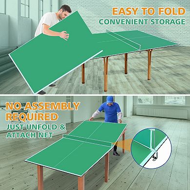 Premium Mid-Size Ping Pong Conversion Top 8.5ft Foldable Indoor Table Tennis Board