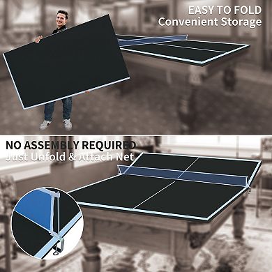 Mid Size 9ft Ping Pong Conversion Top Foldable Table Tennis for Indoor Games