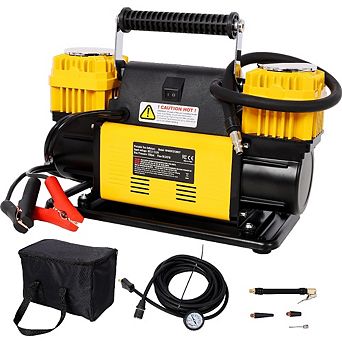 12V Dual Cylinder Air Compressor 150 PSI Heavy Duty Tire Inflator for Car SUV Truck