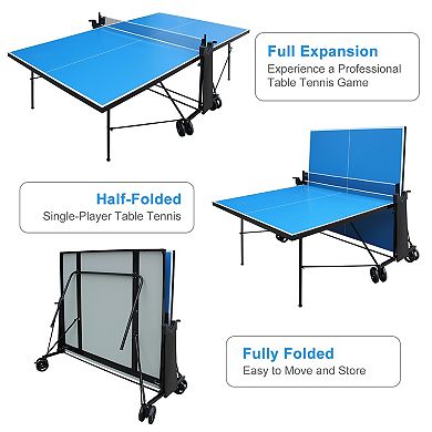 Official Size Foldable Outdoor Table Tennis Table Set For Backyard Games
